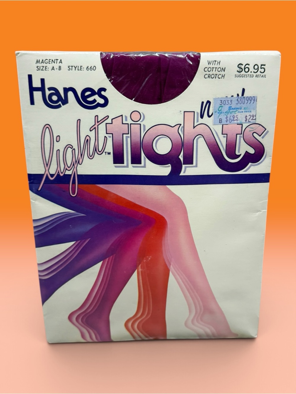 1984 Hanes Light Tights With Cotton Crotch Magenta Size A-B Style 660